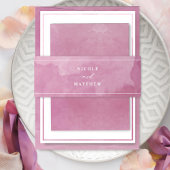 Elegant Mauve Pink Waterverf, bruiloft Uitnodigingen Wikkel