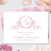 Elegant Mauve Pink Waterverf Monogram Calligrafie Save The Date