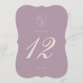 Elegant Mauve Plum Die Cut Table Number Kaart (Voorkant)