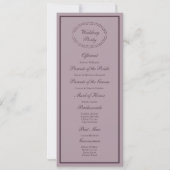 Elegant Mauve Plum Wedding Program Card Kaart (Achterkant)