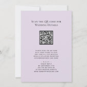 Elegant Mauve QR code in één modern huwelijk Kaart (Achterkant)
