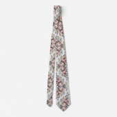 Elegant Mauve Rose Vintage Floral  Stropdas (Achterkant)