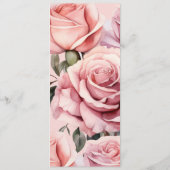 Elegant Mauve Roze en Witte Rozen Trouwmenu Menu (Achterkant)