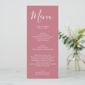 Elegant Mauve Roze en Witte Rozen Trouwmenu Menu (Staand voorkant)