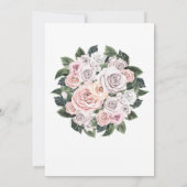 Elegant Mauve Roze Rose Waterverf Bloemenbruiloft Kaart (Achterkant)