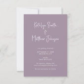 Elegant Mauve Script Modern Photo Wedding Save The Date (Achterkant)