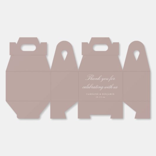 Elegant Mauve Script Wedding Custom Thank You  Bedankdoosjes (Ongevouwen)