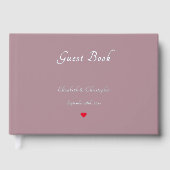 Elegant Mauve Silver Foil Weddings Jubileum Gastenboek (Voorkant)