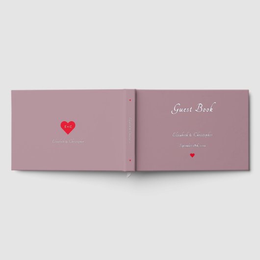 Elegant Mauve Silver Foil Weddings Jubileum Gastenboek (Volledig)