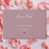 Elegant Mauve Silver Foil Weddings Jubileum Gastenboek