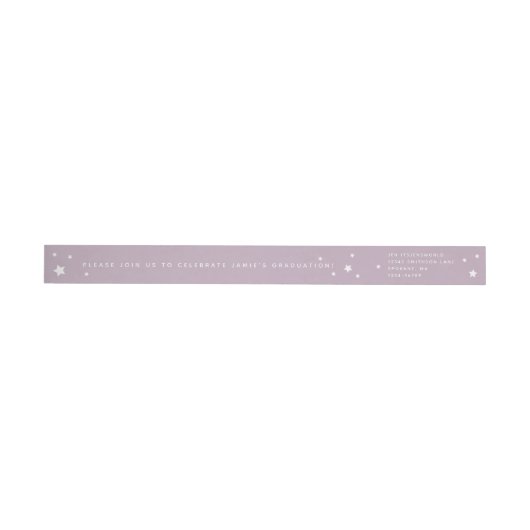 Elegant Mauve Stars Wraparound Address Label (Individueel)