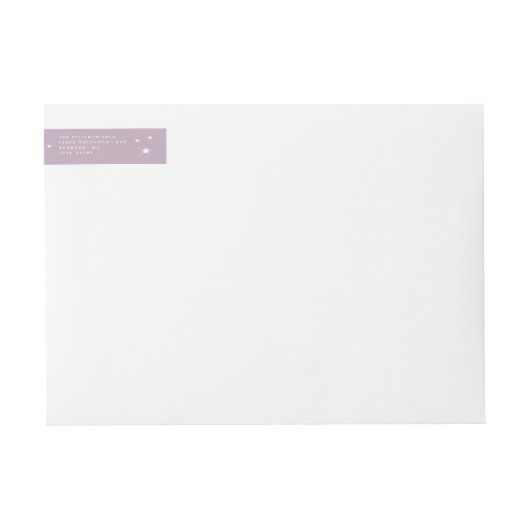Elegant Mauve Stars Wraparound Address Label (Voorkant)