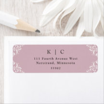 Elegant Mauve Vintage Trouw Retouradres