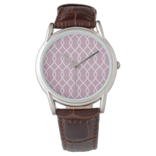 Elegant Mauve Wave Patroon Horloge