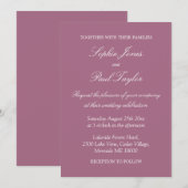 Elegant Mauve Wedding Invitation Kaart (Voorkant / Achterkant)
