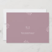 Elegant Mauve Wedding Rehearsal Dinner Kaart (Achterkant)