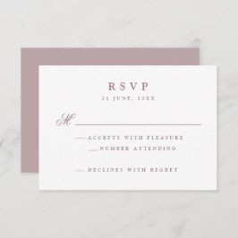 Elegant Mauve Wedding RSVP Kaartje