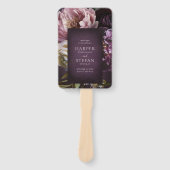 Elegant Maximaal Paars Bloem Bruiloftsprogramma Handwaaier (Voorkant)