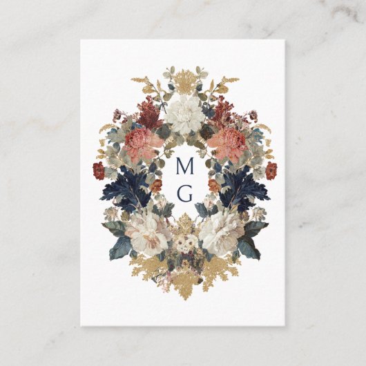 Elegant Maximalist Baroque Floral Professional Visitekaartje (Voorkant)