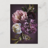 Elegant Maximalist Purple Floral QR Code Wedding Informatiekaartje (Achterkant)