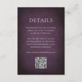 Elegant Maximalist Purple Floral QR Code Wedding Informatiekaartje (Voorkant)