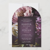 Elegant Maximalist Purple Floral Wedding Kaart (Voorkant)