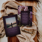 Elegant Maximalist Purple Floral Wedding Save The Date