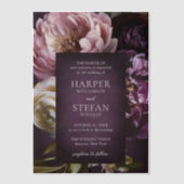Elegant Maximalist Purple Floral Wedding Vellum Uitnodigingen (Voorkant)