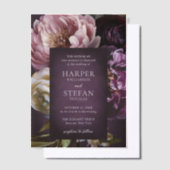 Elegant Maximalist Purple Floral Wedding Vellum Uitnodigingen (Offset)