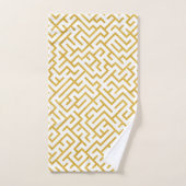 Elegant Maze Modern Art - Gold & White Bad Handdoek (Handdoek)