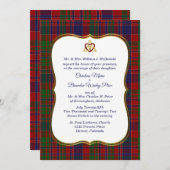 Elegant McDonald Tartan Pset Wedding Invitation Kaart (Voorkant / Achterkant)