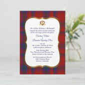 Elegant McDougall Tartan Wedding Invitation Kaart (Staand voorkant)