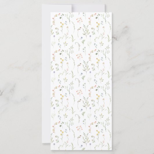 Elegant Meadow Flower Wedding Menu (Achterkant)