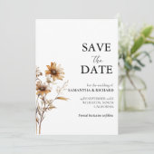 Elegant Meadow Wildflower Bruiloft Bewaar de datum Kaart (Staand voorkant)