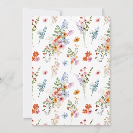 Elegant Meadow Wildflower Wedding Save The Date (Achterkant)