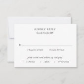 Elegant Meal Choice Classic Wedding RSVP Kaartje (Voorkant)