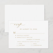 Elegant meals option gold and white wedding RSVP kaartje (Voorkant / Achterkant)