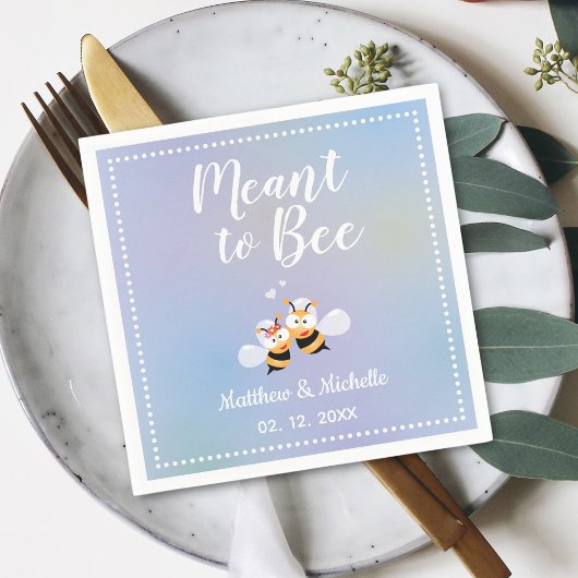 Elegant Meant Bee Whimsical Cute Wedding Party Servet