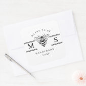 Elegant “Meant to Be” Wedding Names Design Vierkante Sticker (Envelop)
