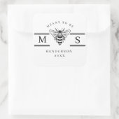 Elegant “Meant to Be” Wedding Names Design Vierkante Sticker (Tas)
