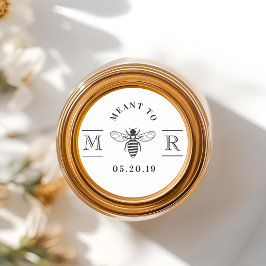 Elegant Meant to Bee Honey Wedding Favor Ronde Sticker