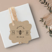 Elegant Meant to Bee Honey Wedding Kraft Bedankjes Labels