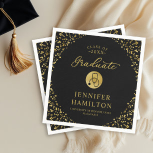 Elegant Medical Nursing School Afstuderen Black Servet