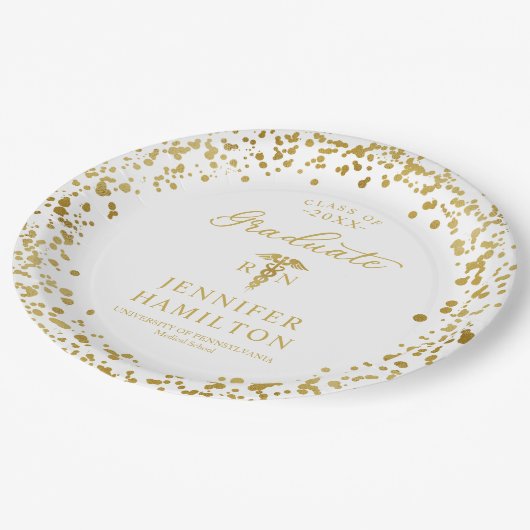 Elegant Medical Nursing School Afstuderen White Papieren Bordje (Gekanteld)