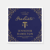 Elegant Medical Nursing School Blue Afstuderen Servet (Voorkant)