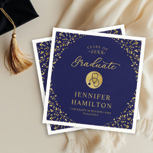 Elegant Medical Nursing School Blue Afstuderen Servet