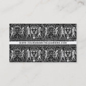 Elegant medieval Embroidery Romantic Pattern Visitekaartje (Achterkant)