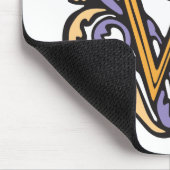 Elegant Medieval Letter W Antiek Monogram Muismat (Hoek)