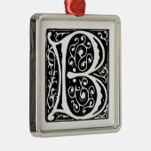 Elegant Medieval Renaissance Letter B Monogram Metalen Ornament (Rechts)