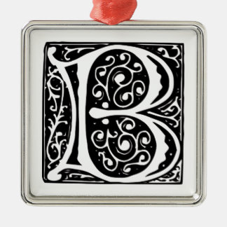 Elegant Medieval Renaissance Letter B Monogram Metalen Ornament